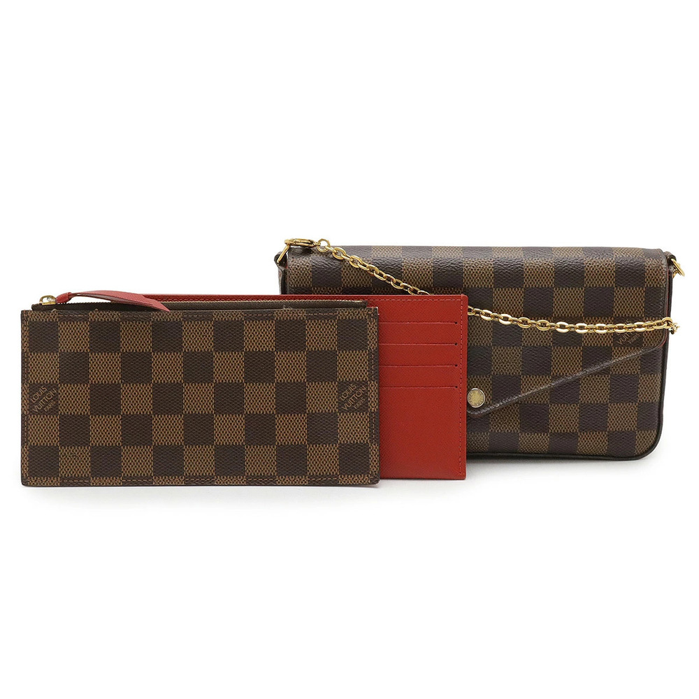 LOUIS VUITTON Damier Pochette Felicie Felice Shoulder Bag Chain Clutch